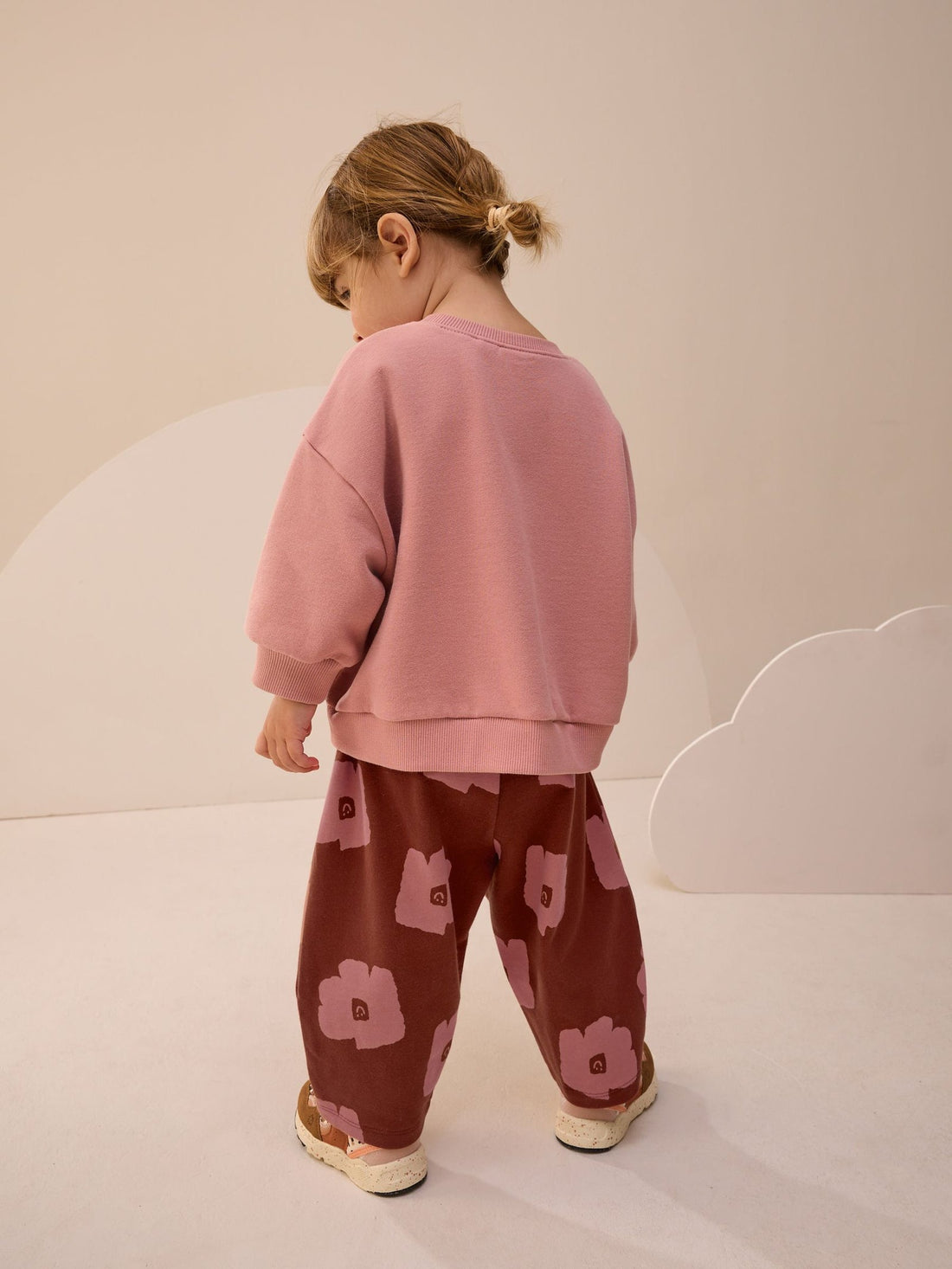 Pink/Brown Tomato Sweatshirt and Barrel Leg Joggers Set (3mths-7yrs)