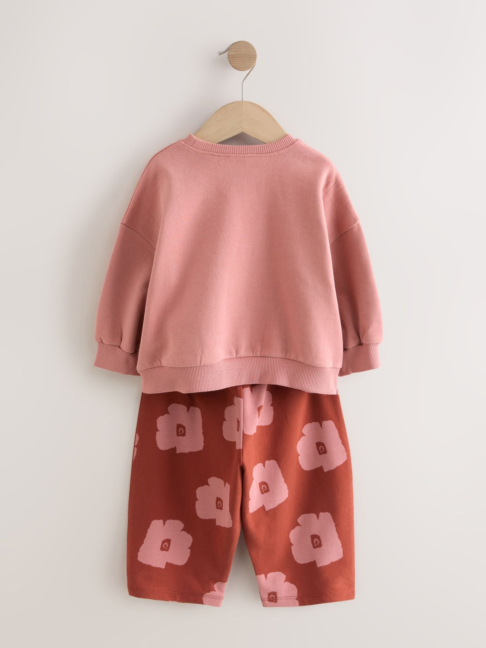 Pink/Brown Tomato Sweatshirt and Barrel Leg Joggers Set (3mths-7yrs)
