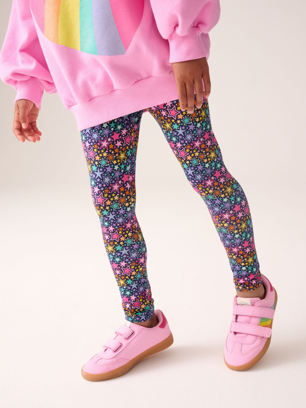 Little Bird by Jools Oliver Pink Rainbow Heart 2 Piece Jumper and Leggings Set