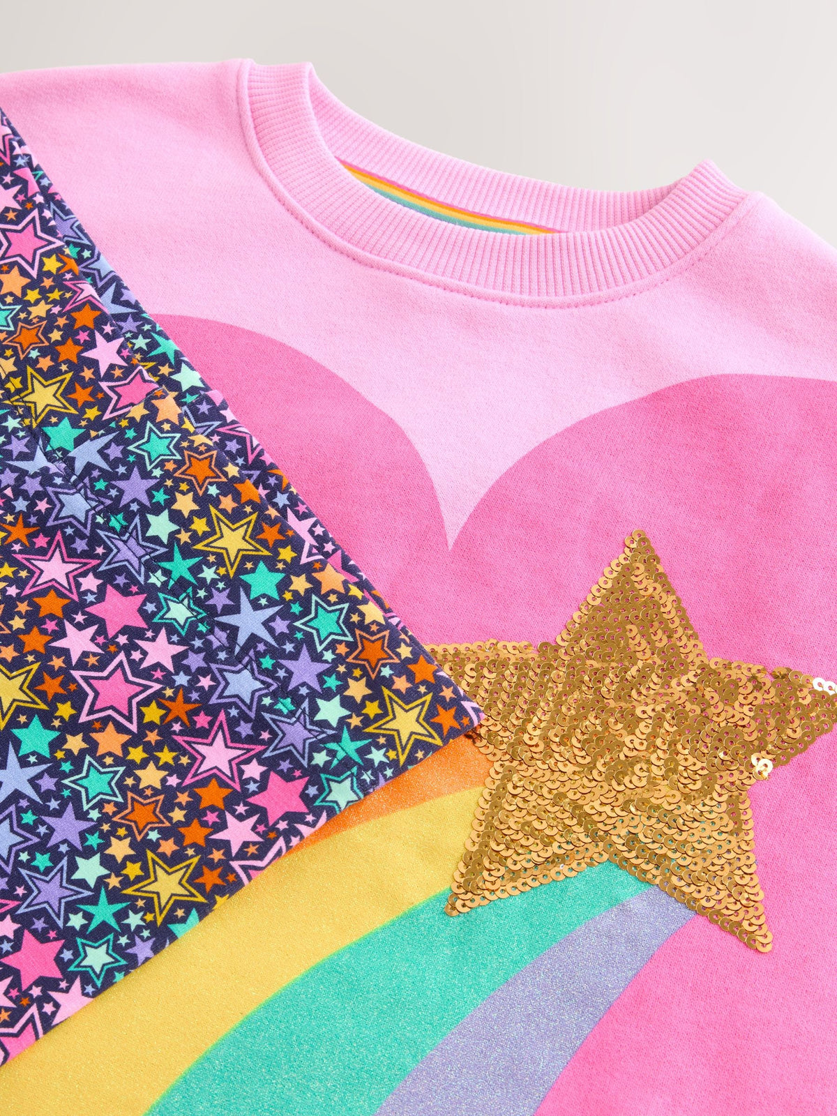 Little Bird by Jools Oliver Pink Rainbow Heart 2 Piece Jumper and Leggings Set