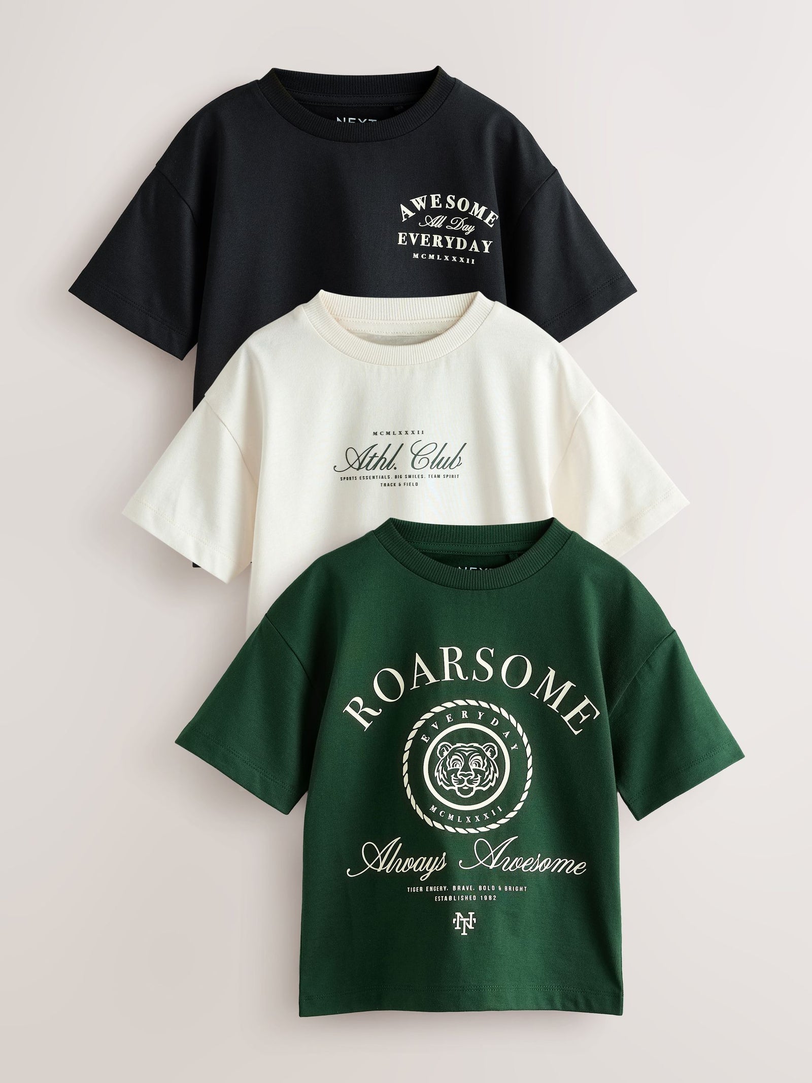 Green Tiger Short Sleeve Graphic T-Shirts 3 Pack (3mths-7yrs)