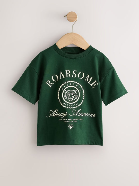 Green Tiger Short Sleeve Graphic T-Shirts 3 Pack (3mths-7yrs)