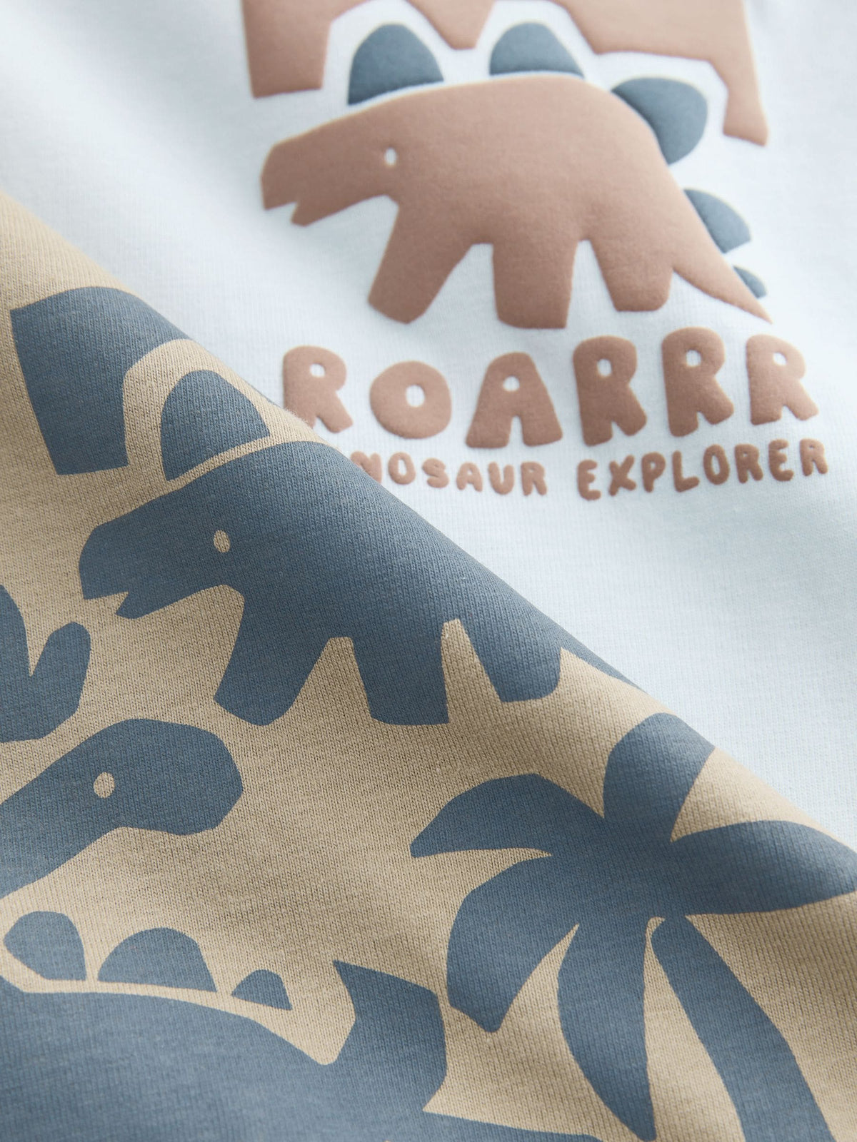 Blue/Brown Dinosaur Spikes Short Sleeve T-Shirt and Shorts Set 2 Pack (3mths-7yrs)