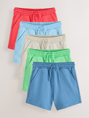 Red/Green Jersey Shorts 5 Pack (3mths-7yrs)