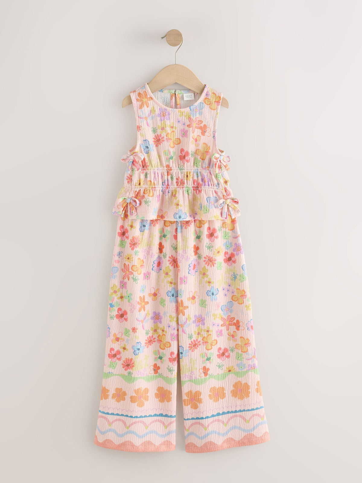 Flower Print Top And Wide Leg Trousers Set (3-16yrs)