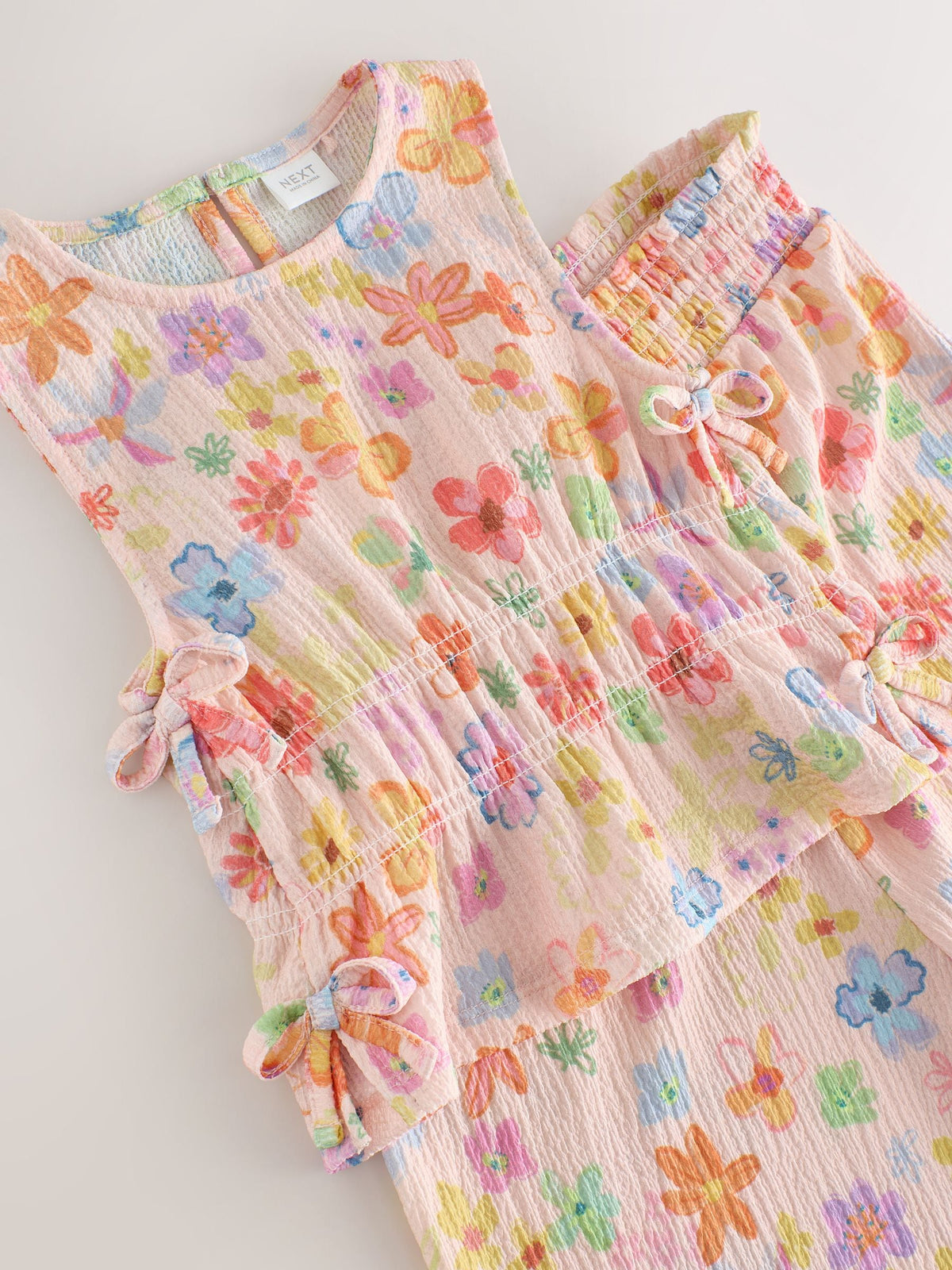 Flower Print Top And Wide Leg Trousers Set (3-16yrs)