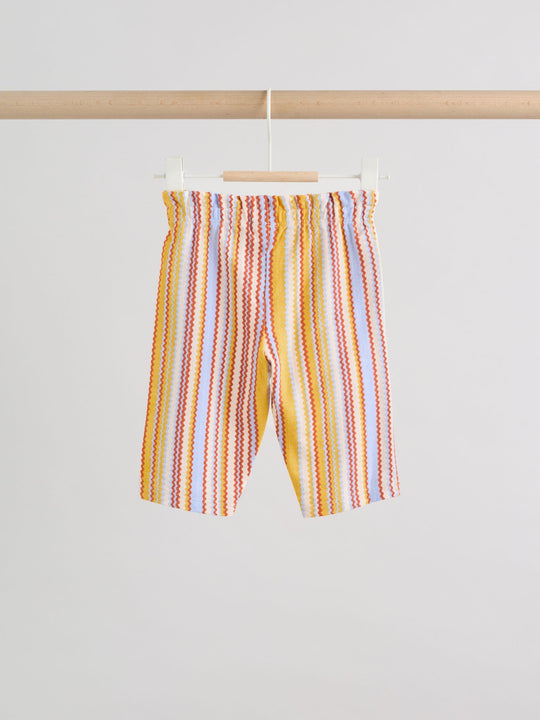 Rust Brown Short Sleeve Baby Top And Wide Leg 2 Piece Set (0mths-2yrs)