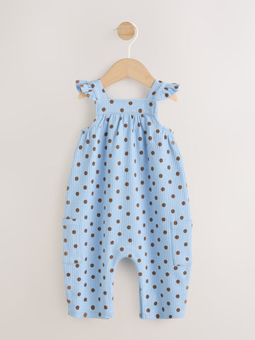 Blue Spot Baby Long Leg Jersey Romper (0mths-3yrs)