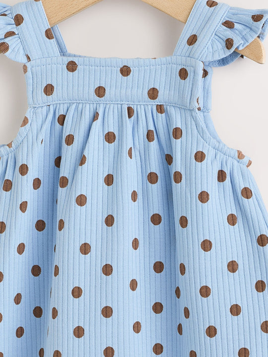 Blue Spot Baby Long Leg Jersey Romper (0mths-3yrs)