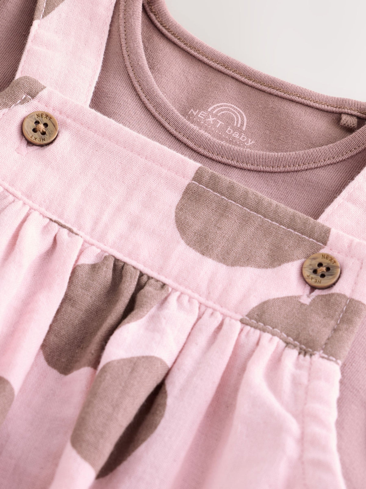 Chocolate Brown Spot Woven Baby Bubble Romper and Bodysuit 2 Piece Set (0mths-2yrs)