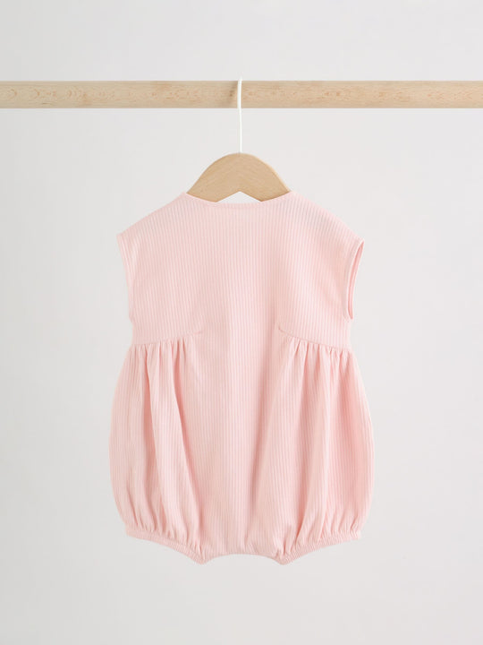 Pastel Colour Zip Through Baby Rompers 3 Pack