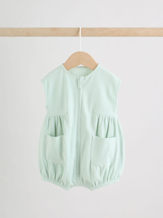 Pastel Colour Zip Through Baby Rompers 3 Pack