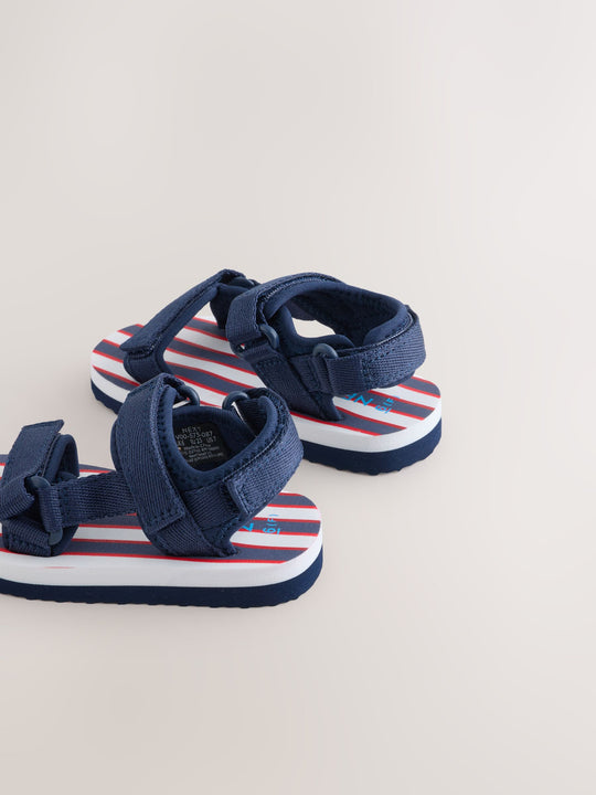 Navy Wide Fit (G) Touch Fastening Trekker Walking Sandals