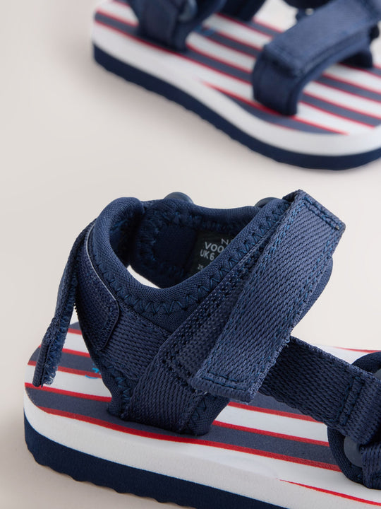 Navy Wide Fit (G) Touch Fastening Trekker Walking Sandals