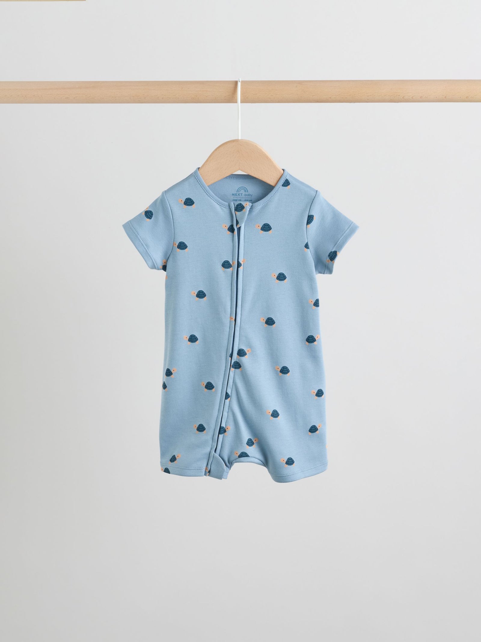Teal Blue Two Way Zip Baby Rompers 3 Pack (0mths-3yrs)