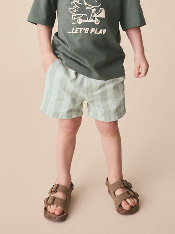 Mint Green Stripe Pull On Shorts (3mths-7yrs)