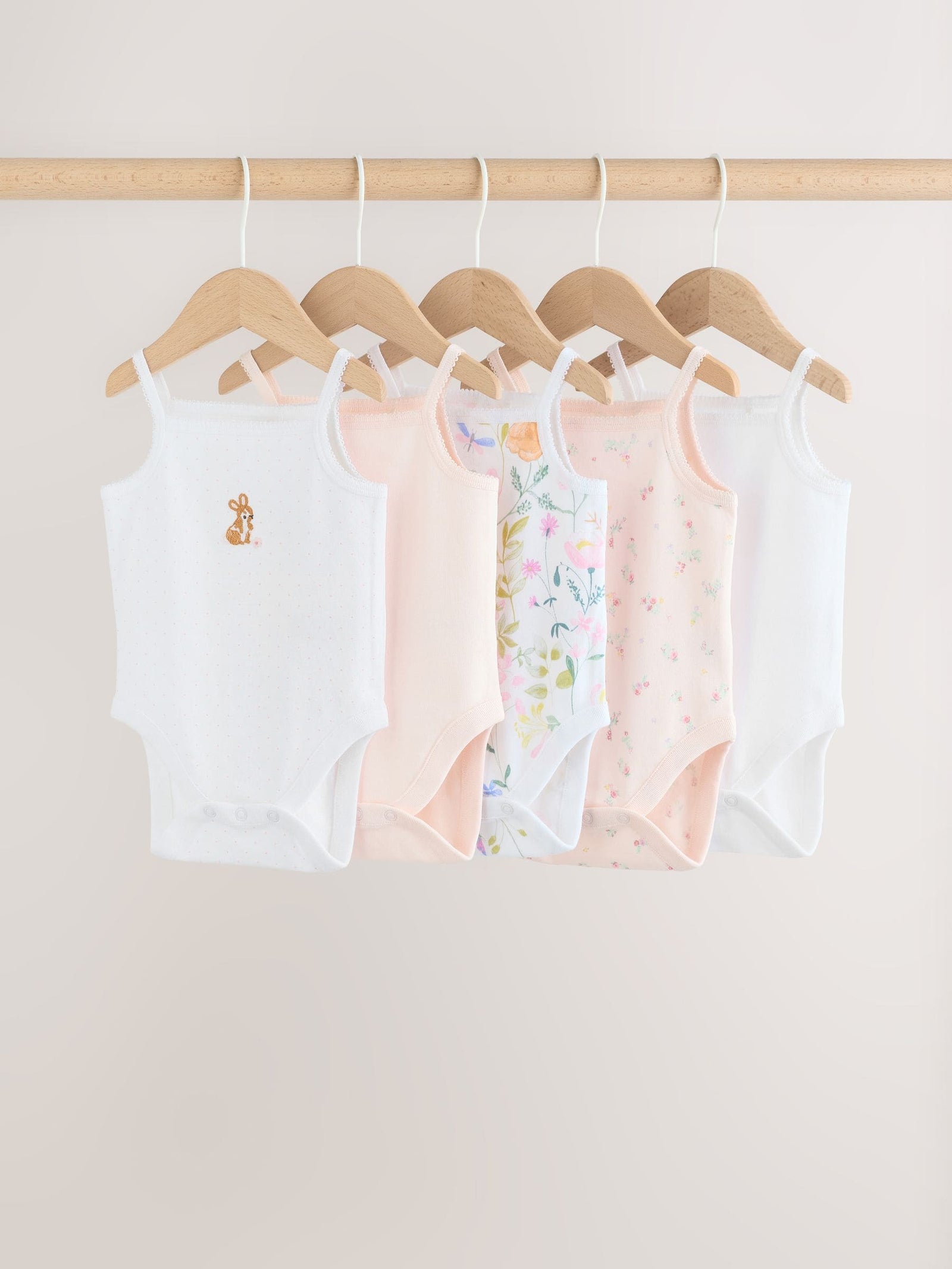 Pink Vest Baby Bodysuits 5 Pack