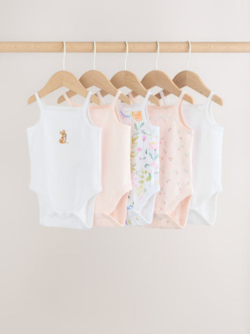Pink Vest Baby Bodysuits 5 Pack