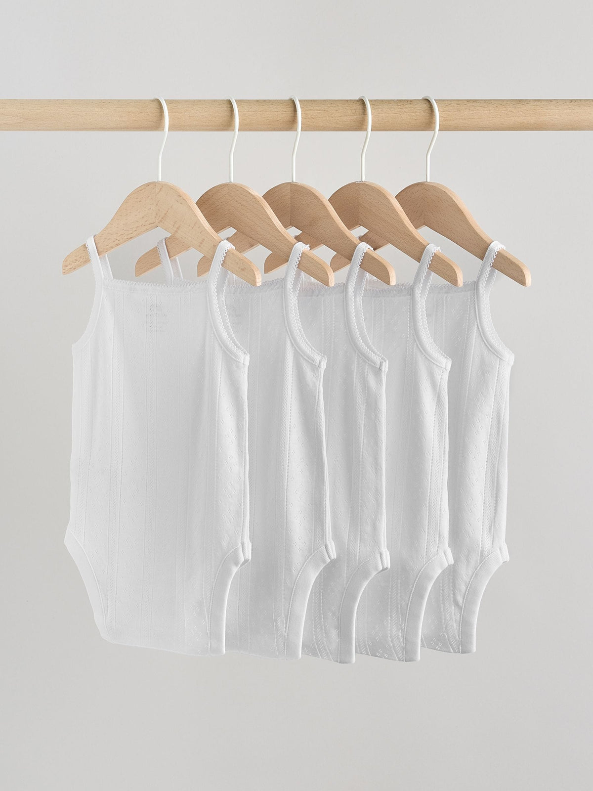 White Vest Baby Bodysuits 5 Pack