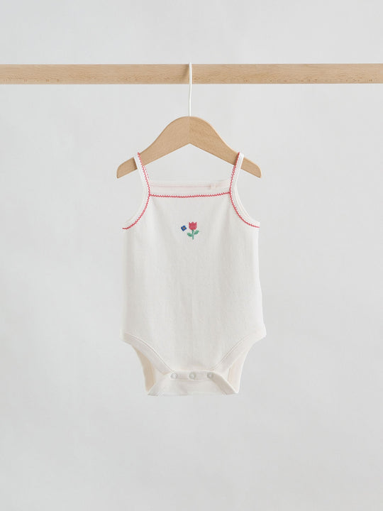 Cream Vest Baby Bodysuits 5 Pack