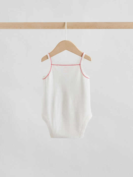 Cream Vest Baby Bodysuits 5 Pack