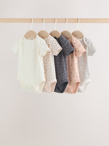 Neutral Short Sleeve Bodysuits 5 Pack