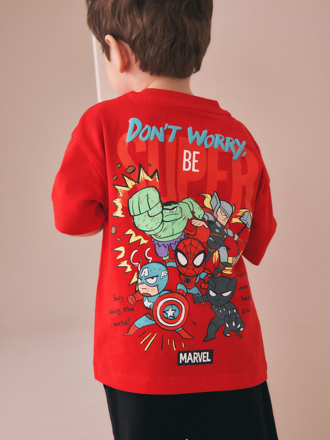 Red/Blue Marvel Short Sleeve Cotton T-Shirt (6mths-8yrs)