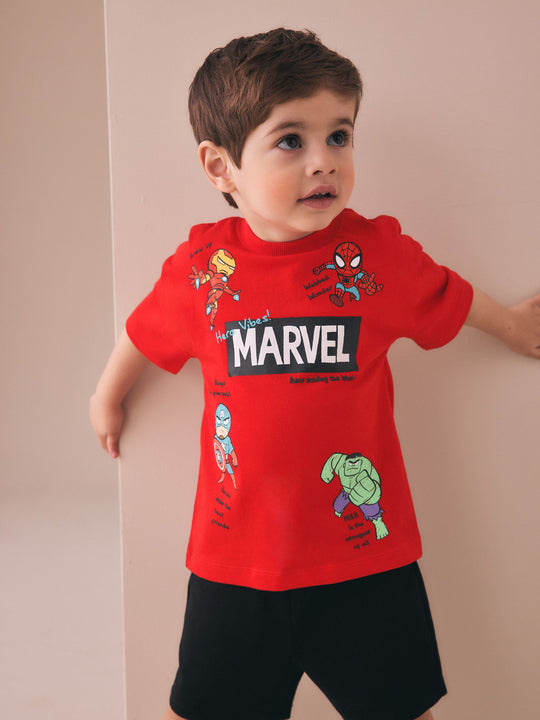 Red/Blue Marvel Short Sleeve Cotton T-Shirt (6mths-8yrs)