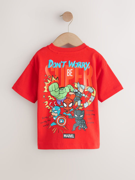 Red/Blue Marvel Short Sleeve Cotton T-Shirt (6mths-8yrs)