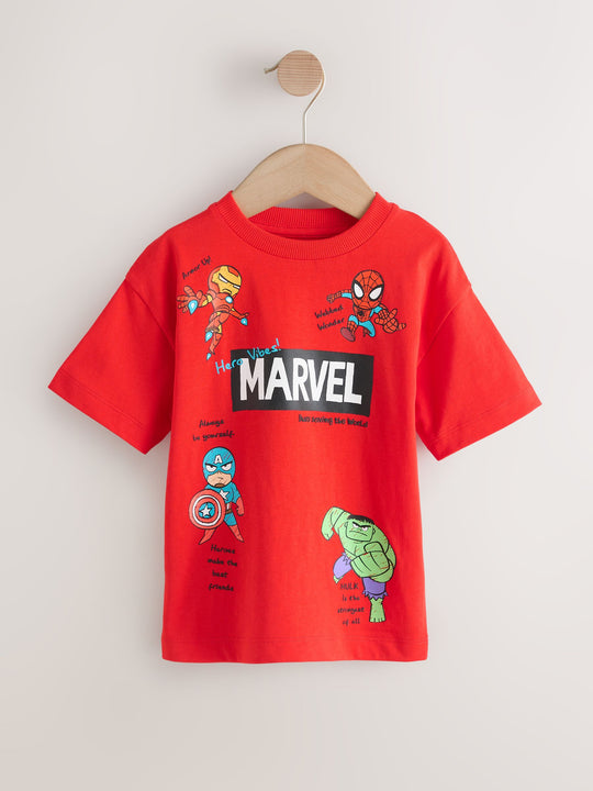 Red/Blue Marvel Short Sleeve Cotton T-Shirt (6mths-8yrs)