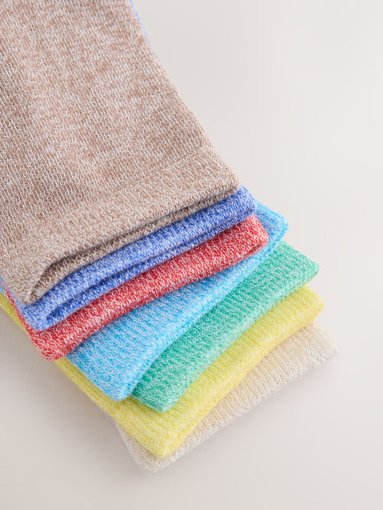 Twist Brights Cotton Rich Fine Rib Socks 7 Pack