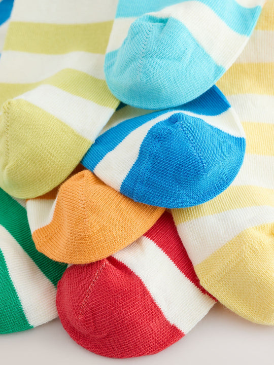 Multi Bright Stripe Cotton Rich Socks 7 Pack