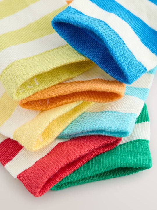 Multi Bright Stripe Cotton Rich Socks 7 Pack
