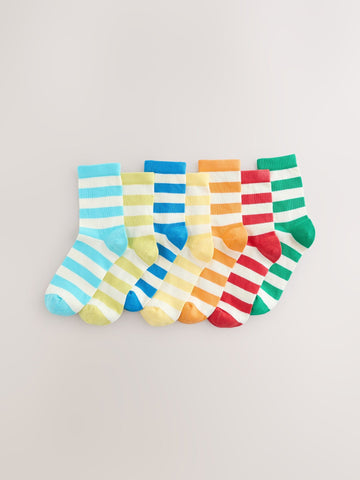 Multi Bright Stripe Cotton Rich Socks 7 Pack
