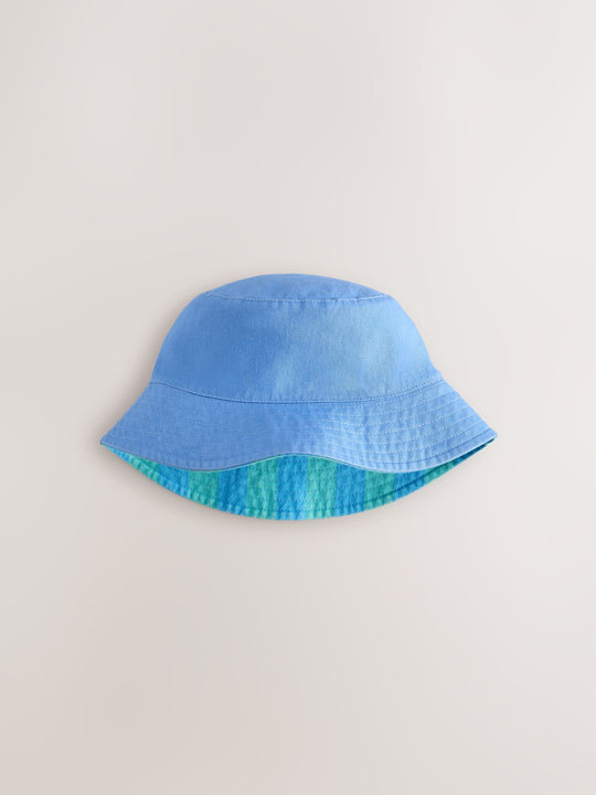 Blue/Green Reversible Bucket Hat (3mths-16yrs)