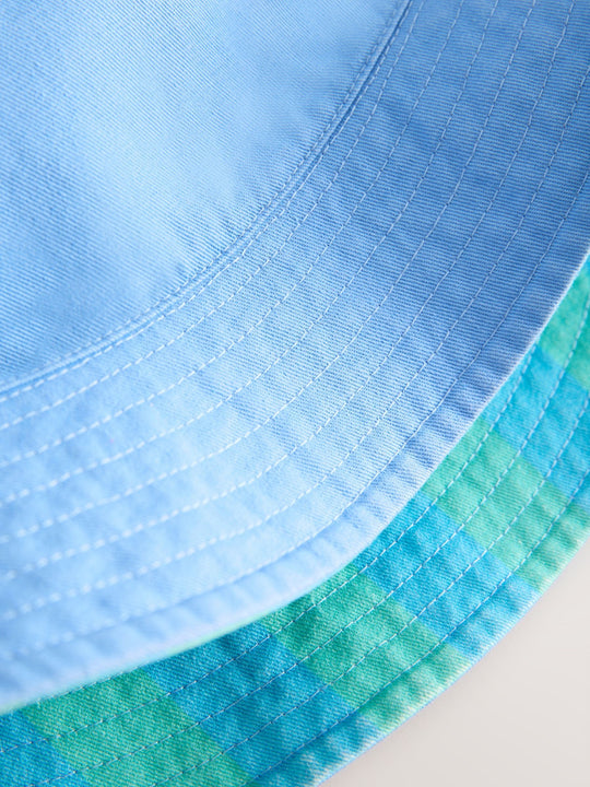 Blue/Green Reversible Bucket Hat (3mths-16yrs)