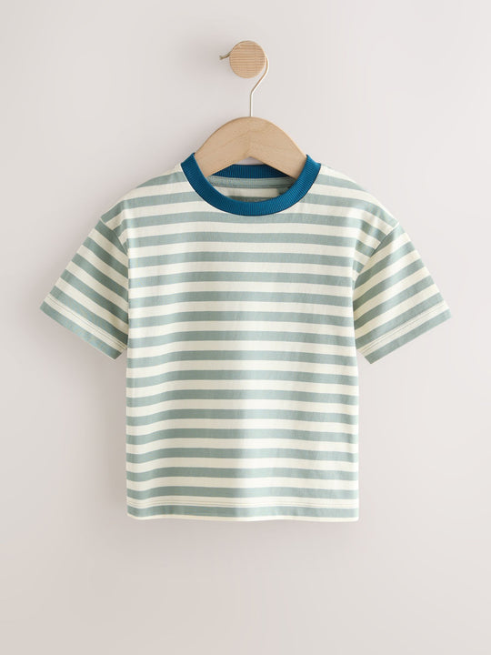 Blue Food Stripe Short Sleeve Graphic T-Shirts 3 Pack (3mths-7yrs)
