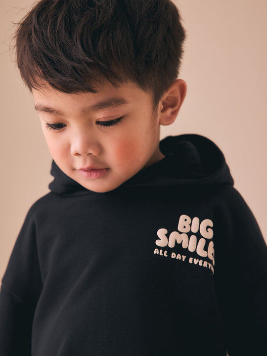Black Big Smiles Hoodie and Shorts Set (3mths-7yrs)