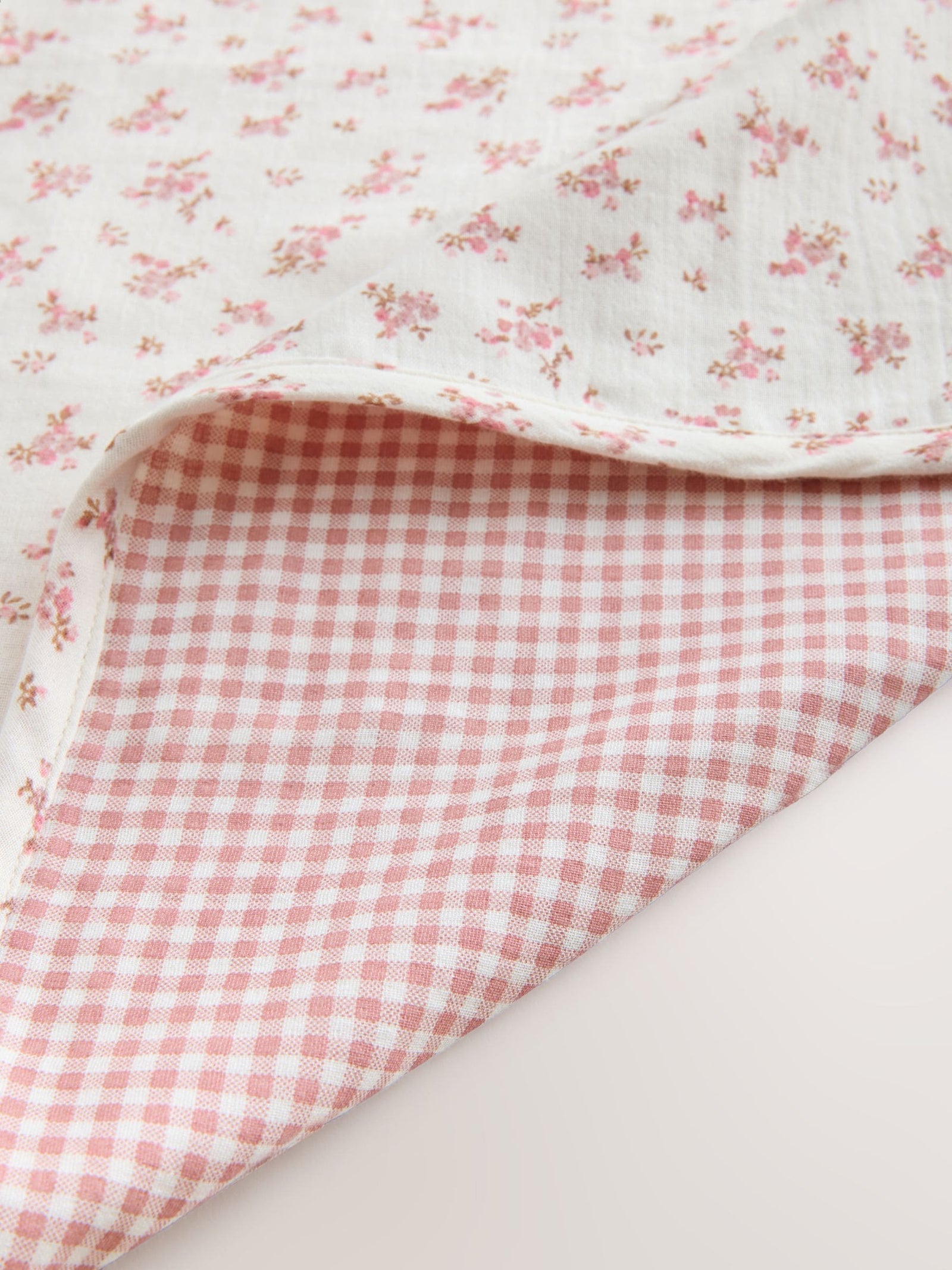 Pink Ditsy Floral Cotton Baby Muslin Blanket