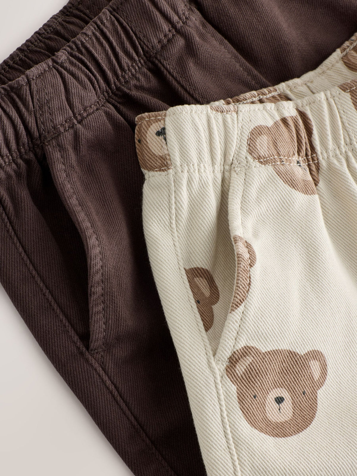 Brown Pull On Wide Leg Trousers 2 Pack (3mths-7yrs)
