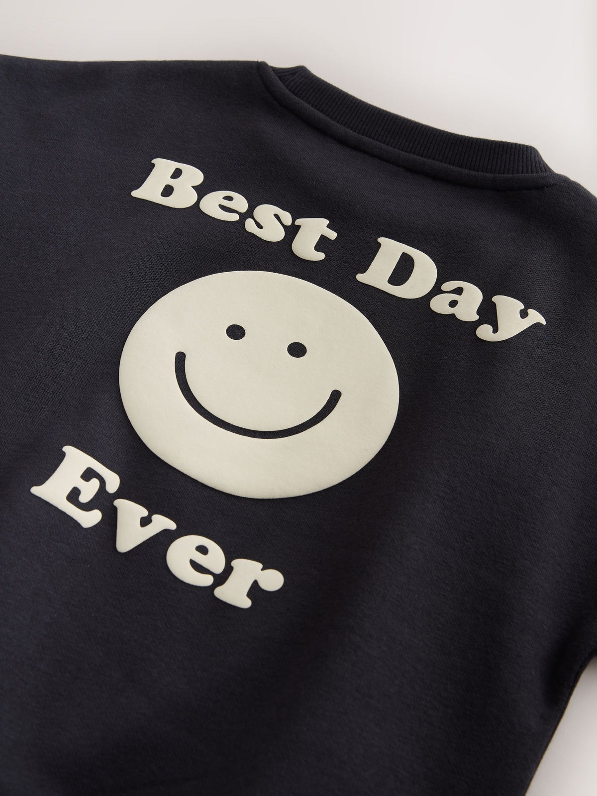 Black Back Print Crew Neck Joggers Set (3mths-7yrs)