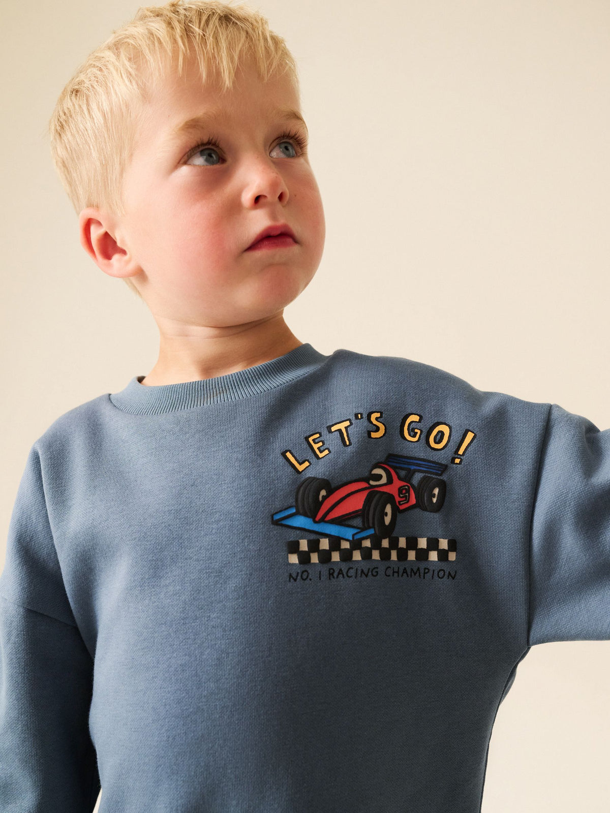 Grey Back Printed Crew Neck Sweat Top (3mths-7yrs)