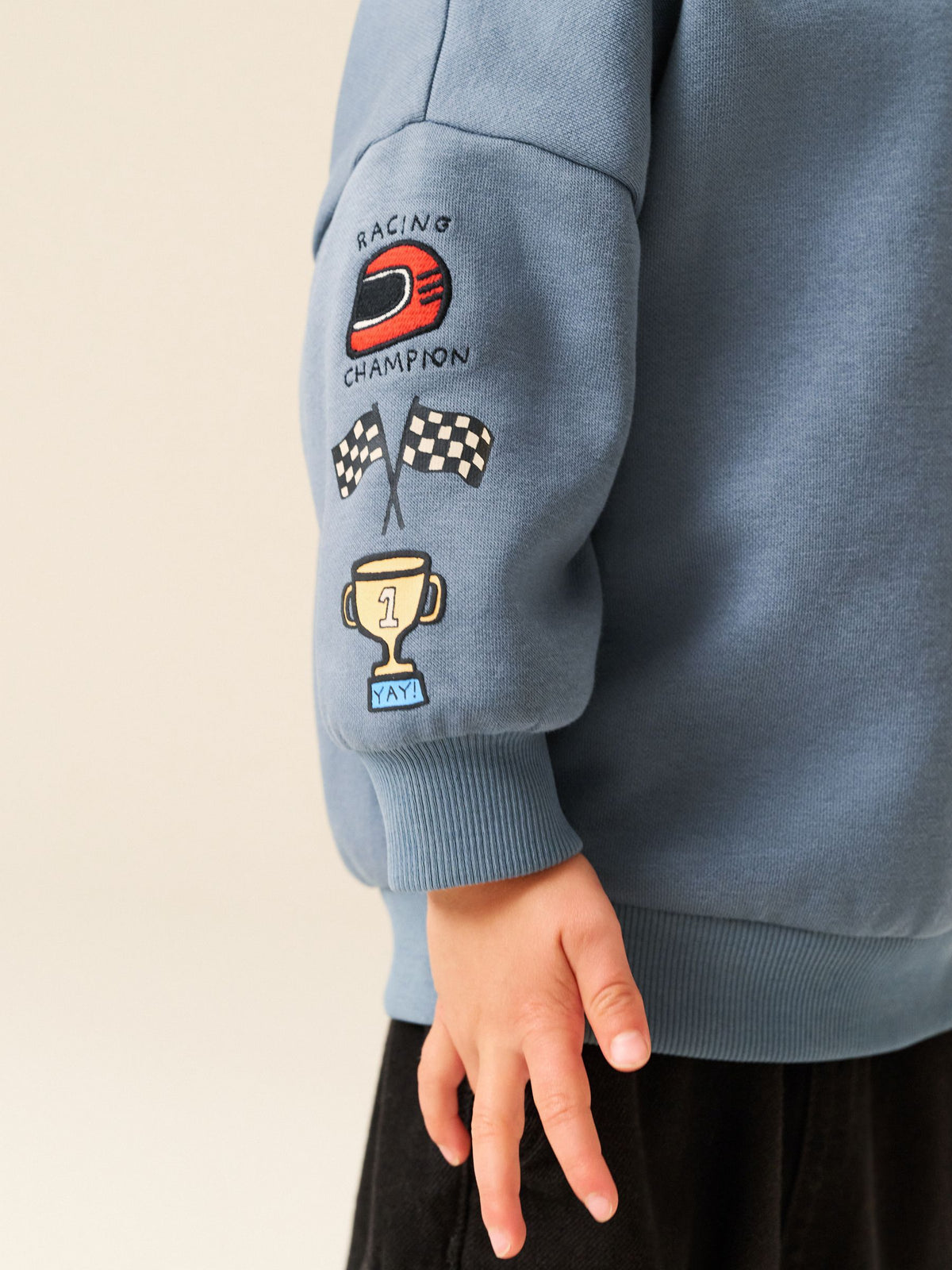 Grey Back Printed Crew Neck Sweat Top (3mths-7yrs)