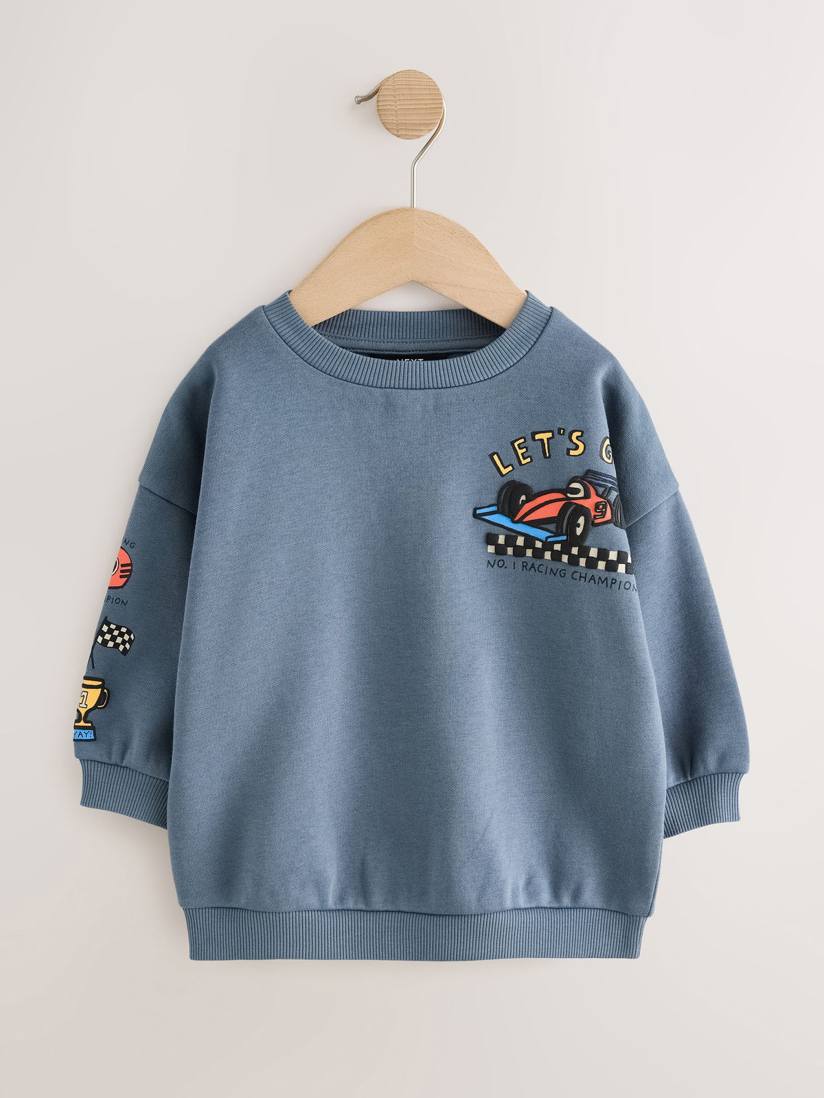 Grey Back Printed Crew Neck Sweat Top (3mths-7yrs)