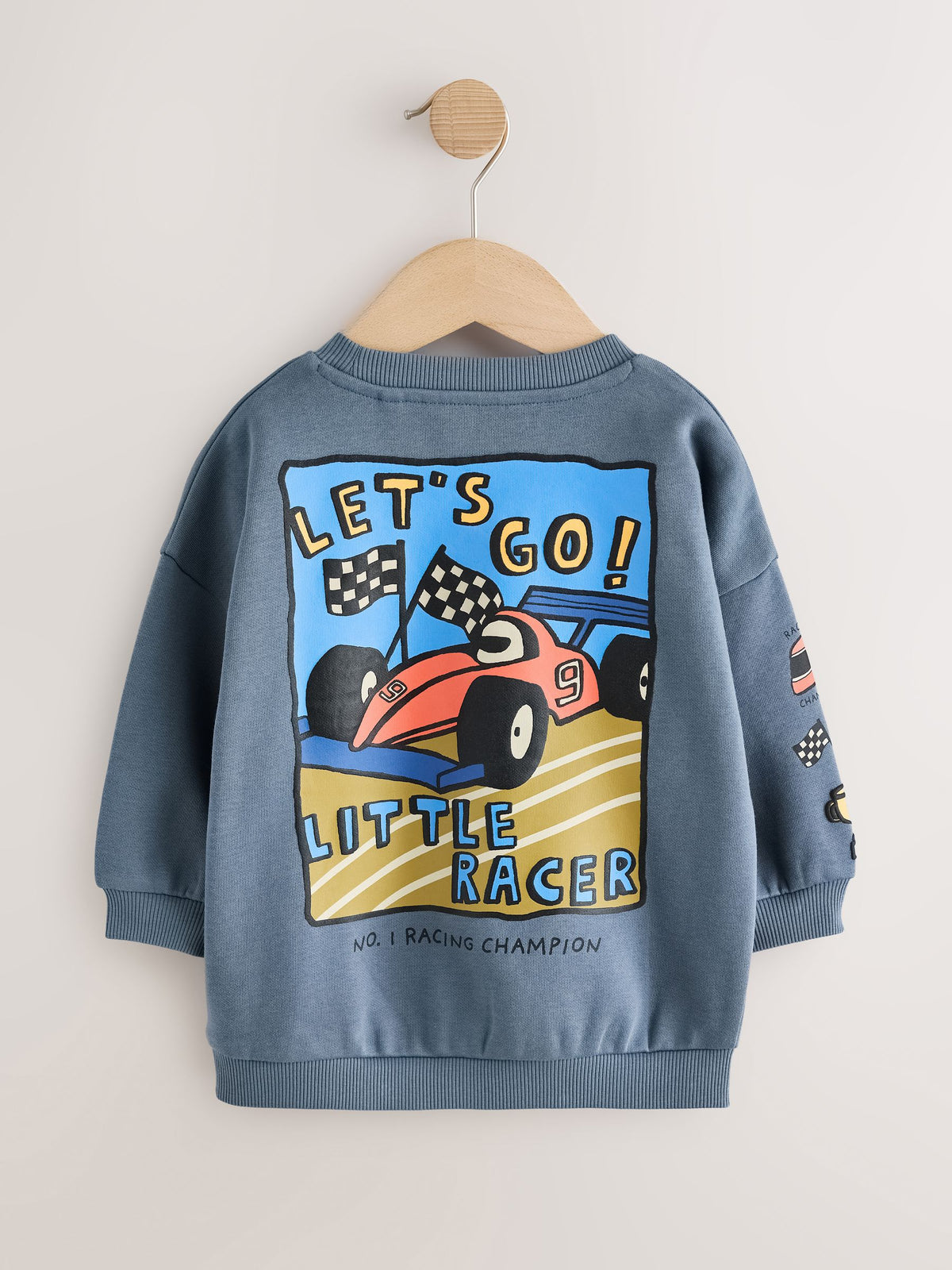 Grey Back Printed Crew Neck Sweat Top (3mths-7yrs)