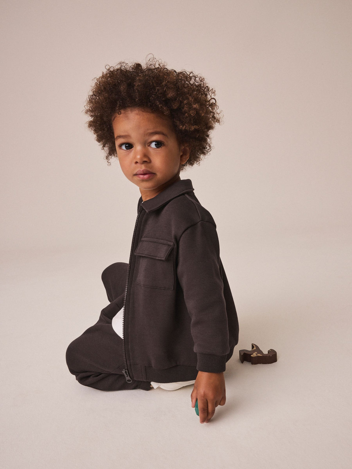 Chocolate Brown Smart Jacket Top & Trousers Set 3 Piece (3mths-7yrs)