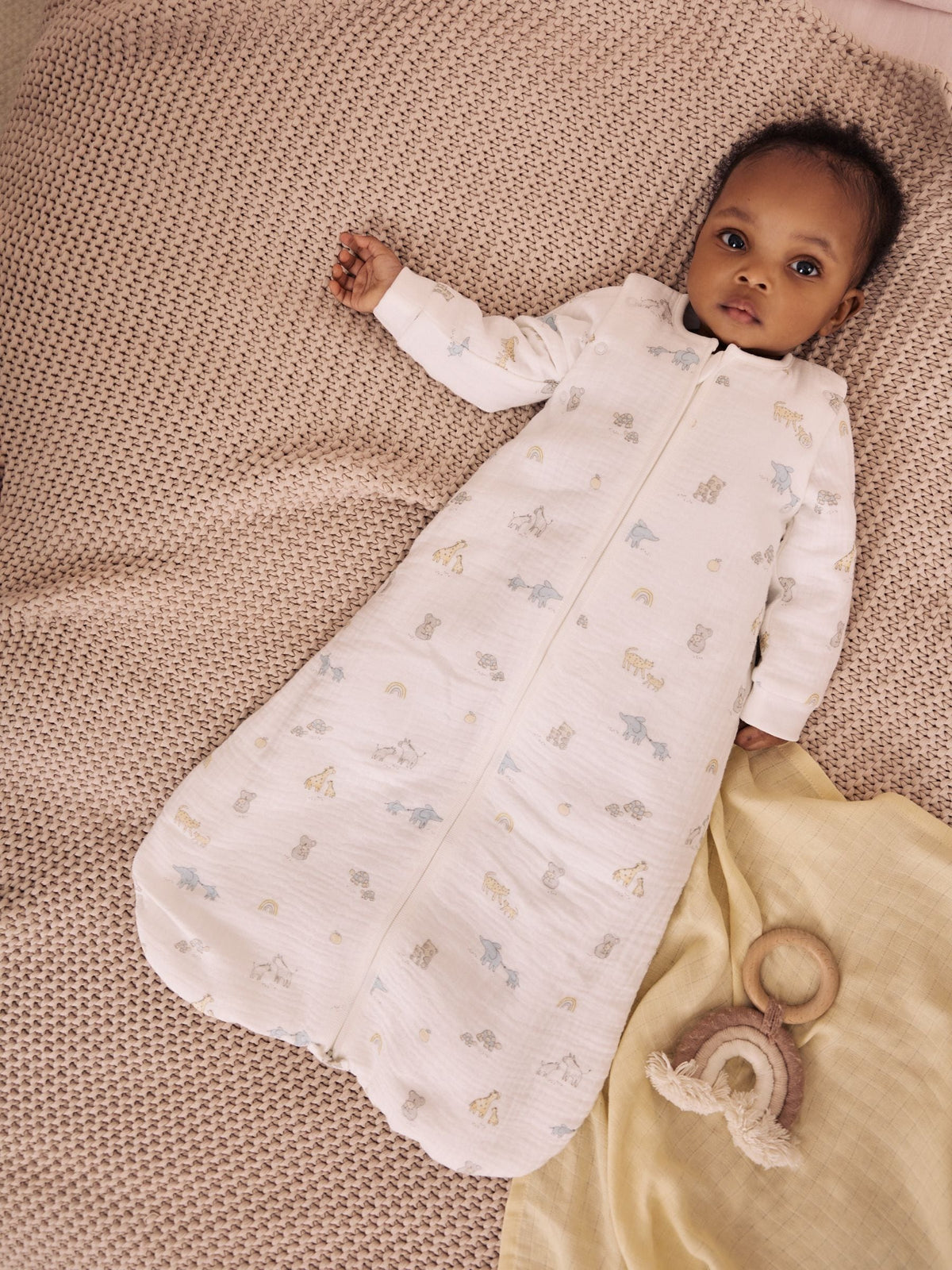 White Jungle 2.5 TOG Removable Sleeve Muslin Baby Sleep Bag