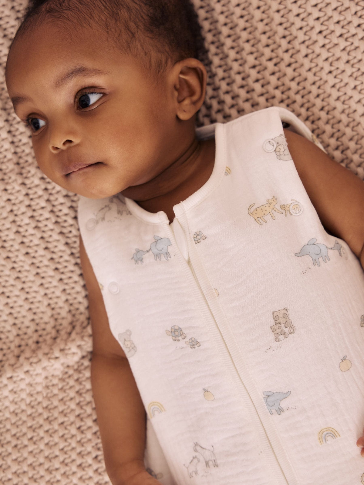 White Jungle 2.5 TOG Removable Sleeve Muslin Baby Sleep Bag