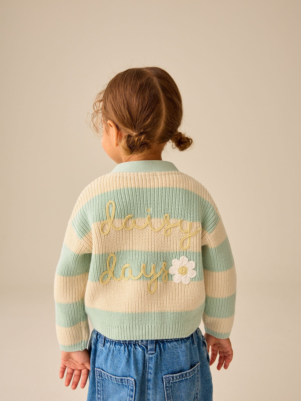Blue and Ecru Daisy Days V-Neck Cardigan (3mths-7yrs)