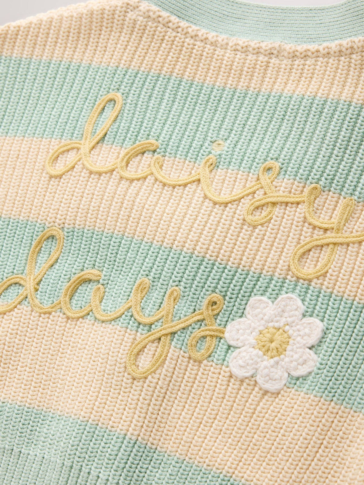 Blue and Ecru Daisy Days V-Neck Cardigan (3mths-7yrs)